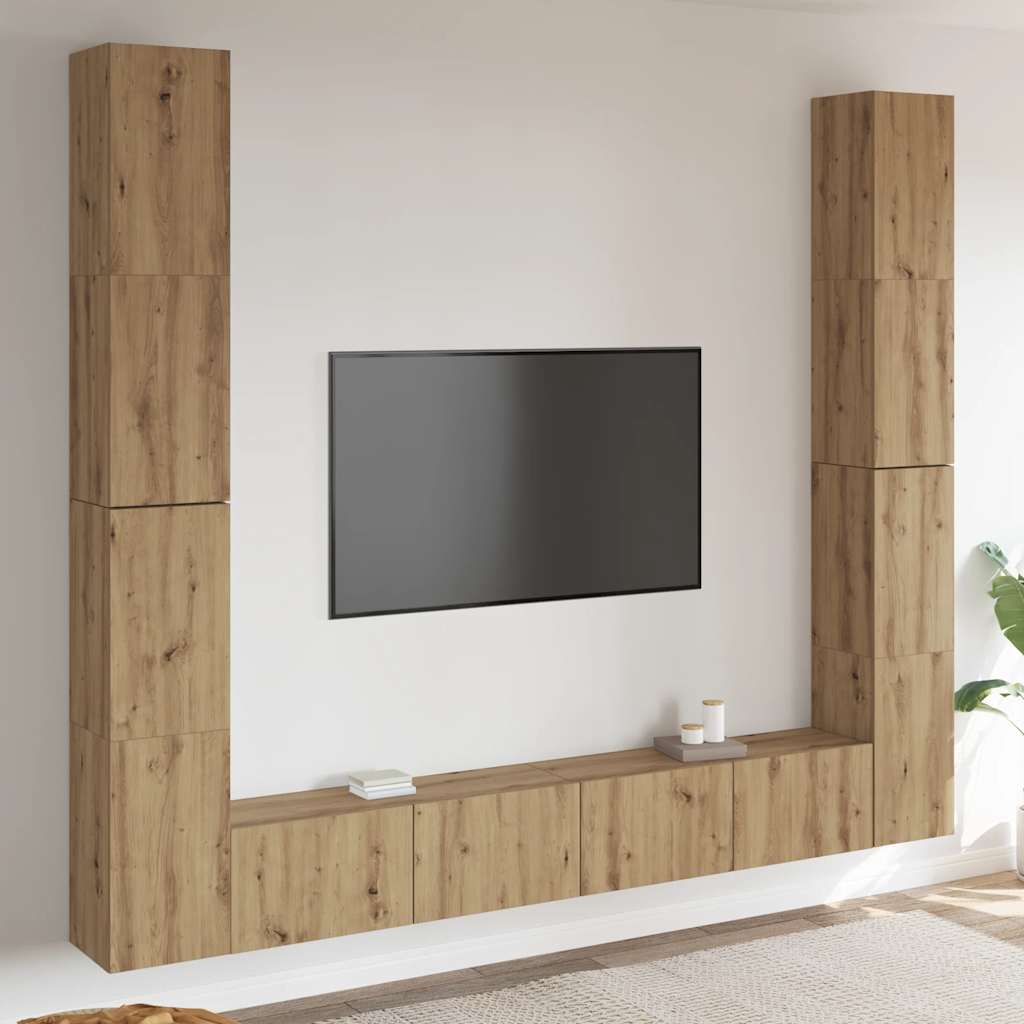 vidaXL 6 pcs conjunto de móveis de TV derivados de madeira branco