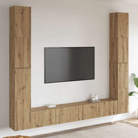 vidaXL 6 pcs conjunto de móveis de TV derivados de madeira branco