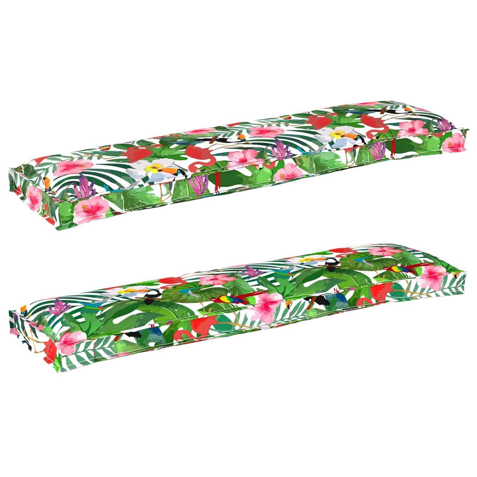 vidaXL Conjunto de Almofadas para Palete 2 pcs Padrão Folha Verde