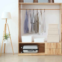 vidaXL Conjunto caixas de arrumação empilháveis 3 pcs tecido cor creme