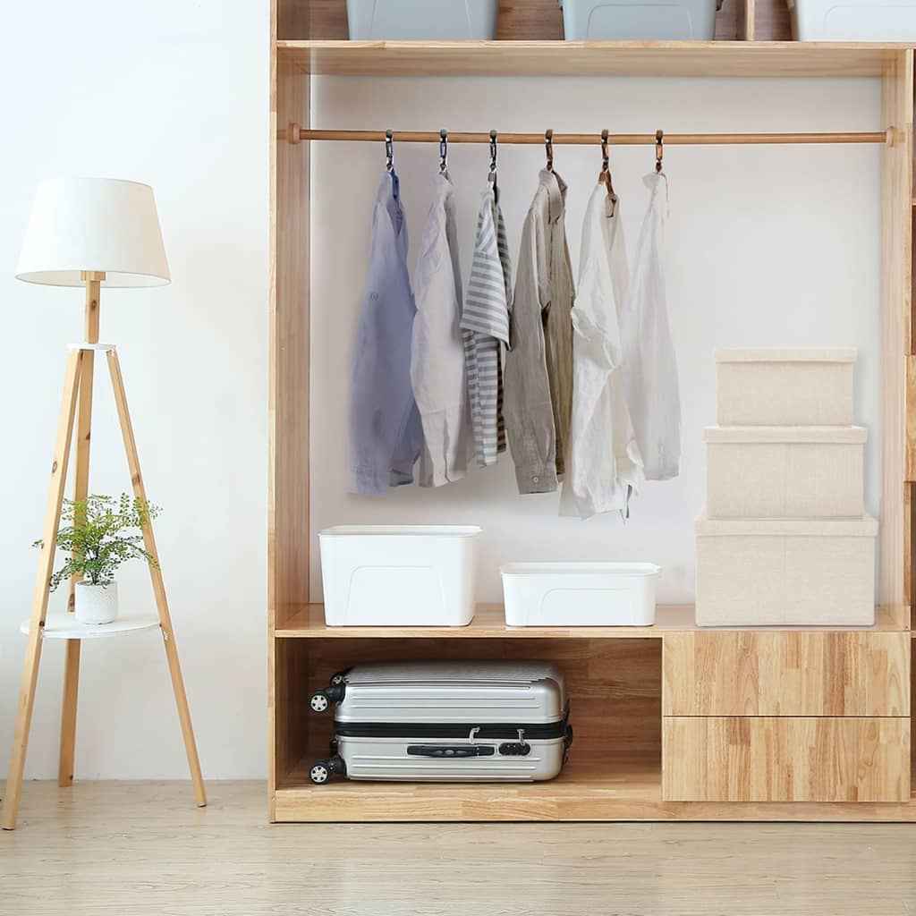 vidaXL Conjunto caixas de arrumação empilháveis 3 pcs tecido cor creme