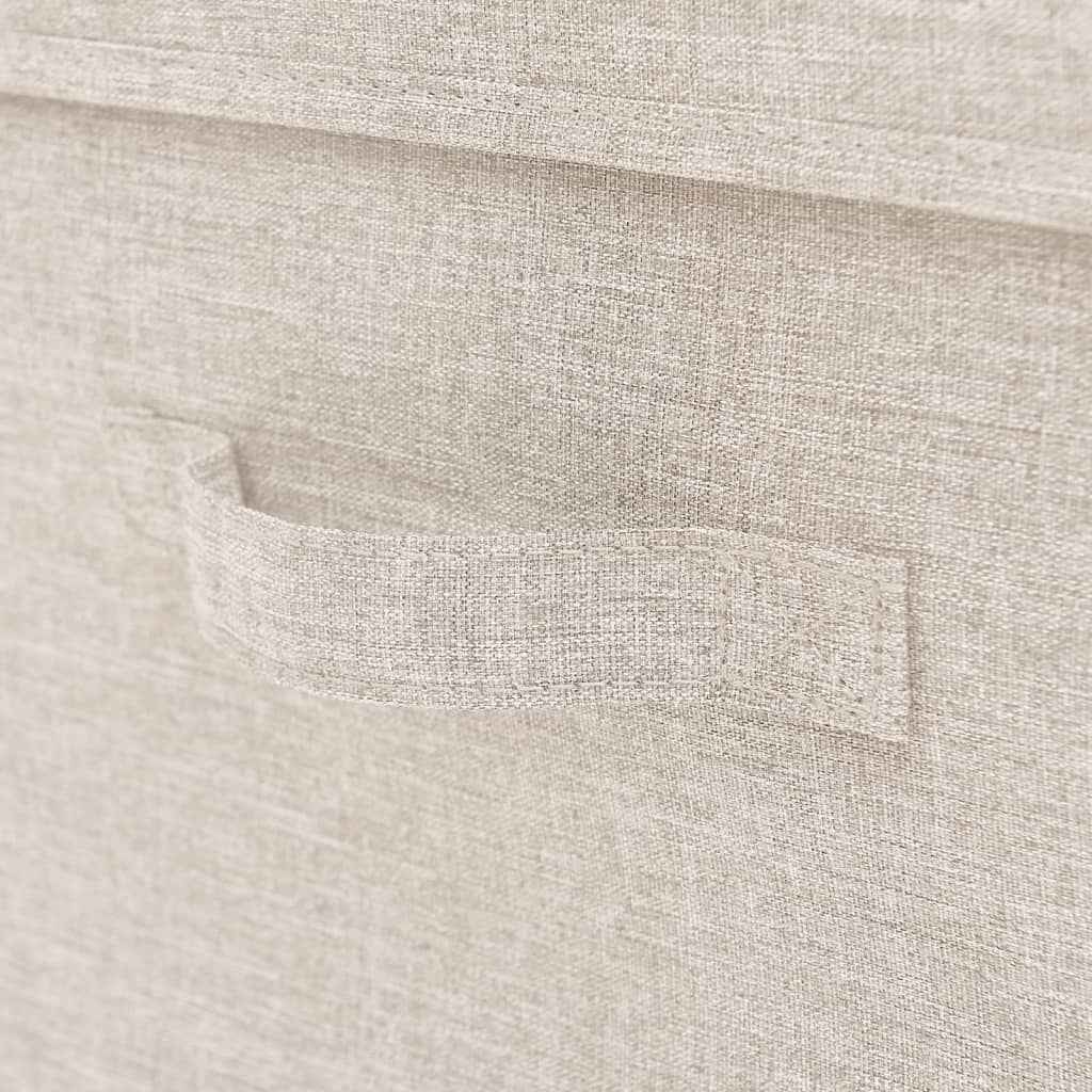 vidaXL Conjunto caixas de arrumação empilháveis 3 pcs tecido cor creme