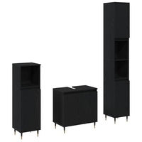 vidaXL Conjunto de Móveis para Banheiro com porta 3 pcs Carvalho Preto