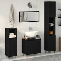 vidaXL Conjunto de Móveis para Banheiro com porta 3 pcs Carvalho Preto