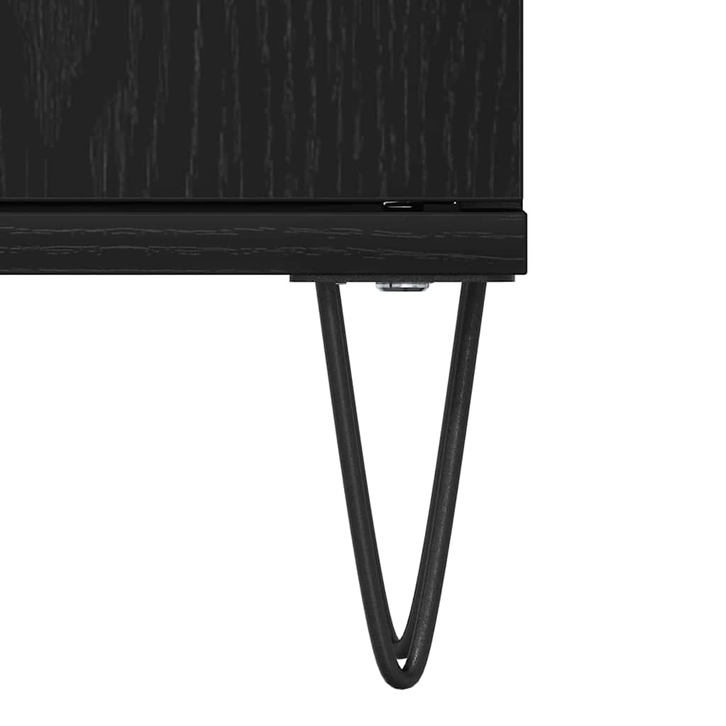 vidaXL Conjunto de Móveis para Banheiro com porta 3 pcs Carvalho Preto