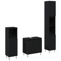 vidaXL Conjunto de Móveis para Banheiro com porta 3 pcs Carvalho Preto