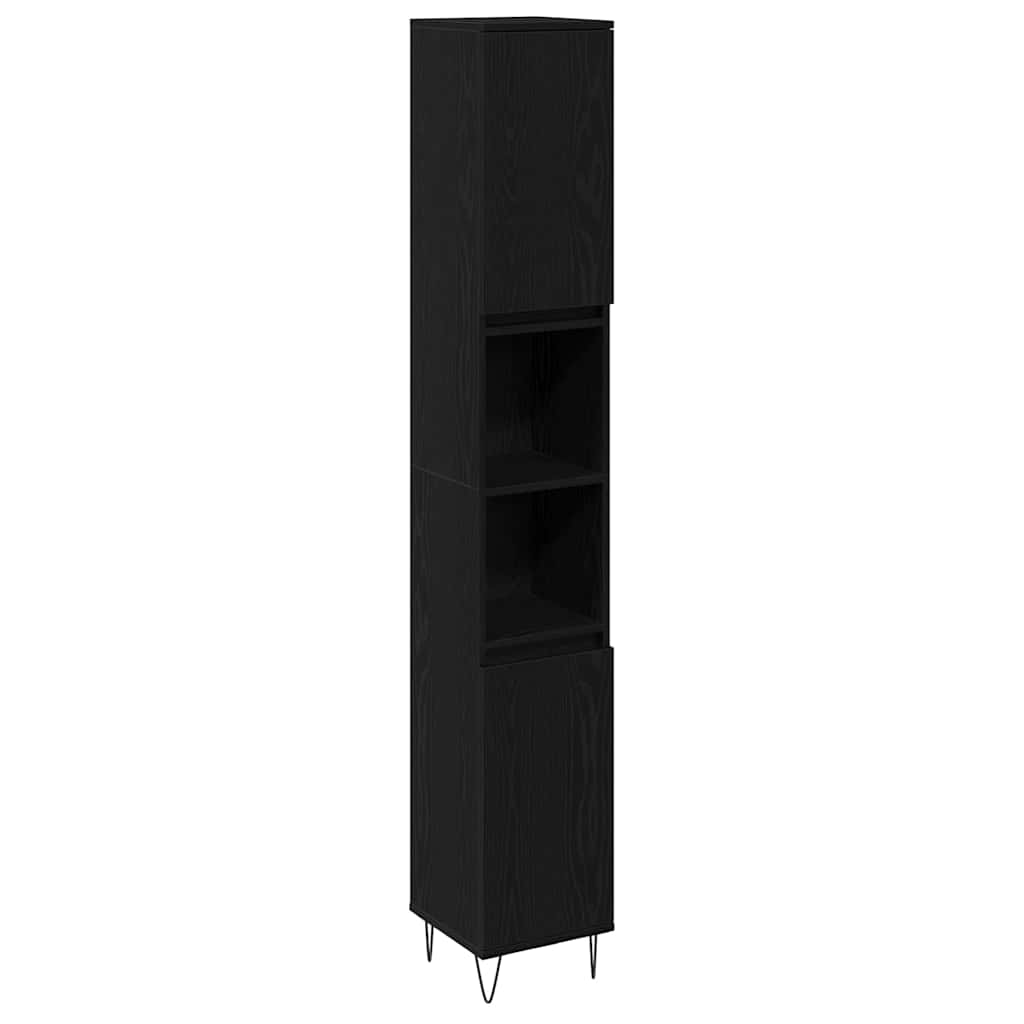 vidaXL Conjunto de Móveis para Banheiro com porta 3 pcs Carvalho Preto