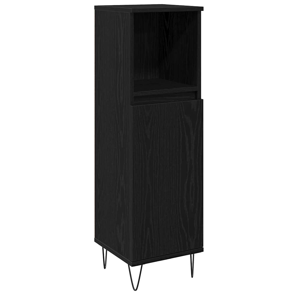 vidaXL Conjunto de Móveis para Banheiro com porta 3 pcs Carvalho Preto