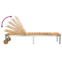 vidaXL Espreguiçadeira 3 pcs Castanho Madeira Sólida de Acácia