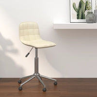 vidaXL Cadeira de jantar giratória tecido cor creme