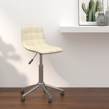 vidaXL Cadeira de jantar giratória tecido cor creme