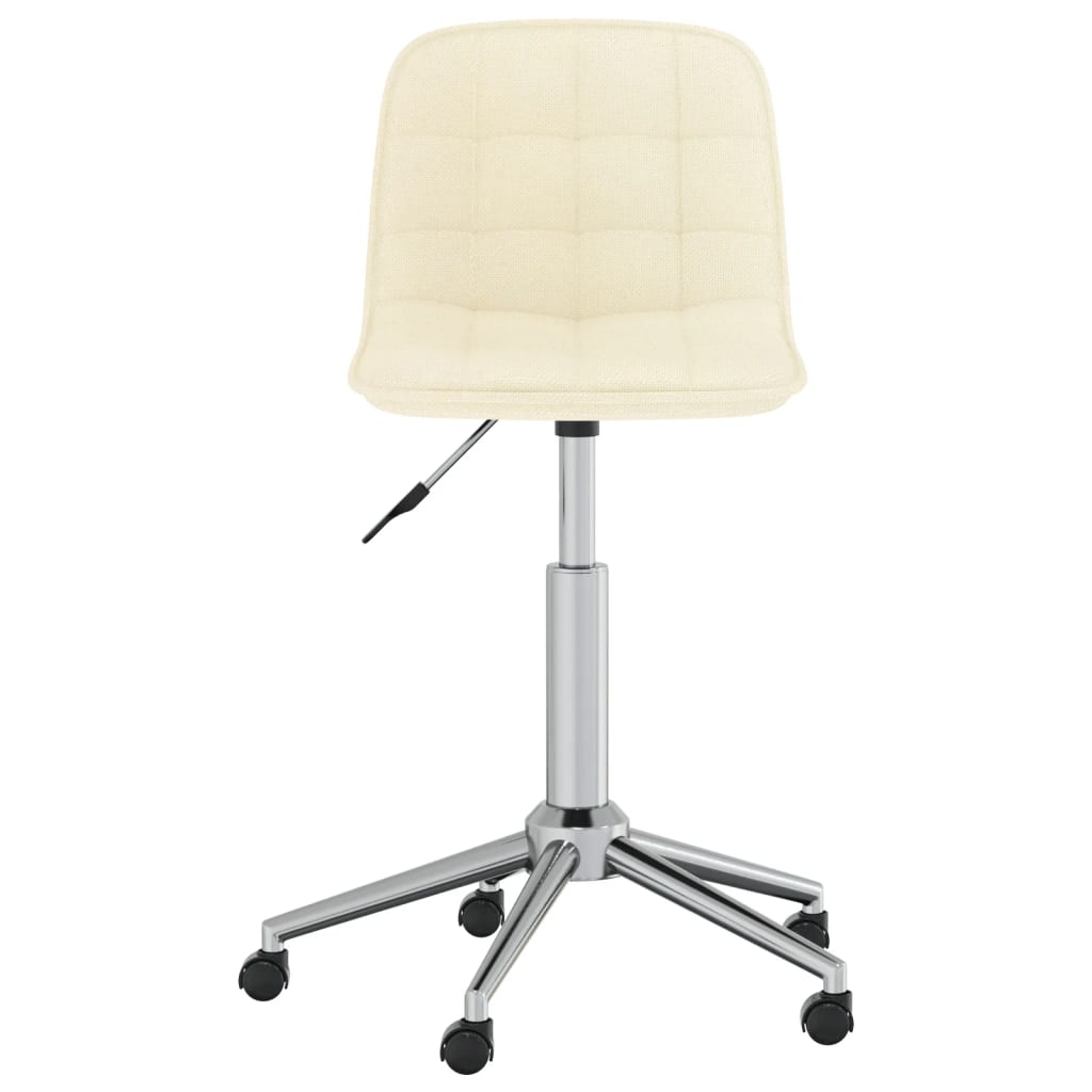vidaXL Cadeira de jantar giratória tecido cor creme