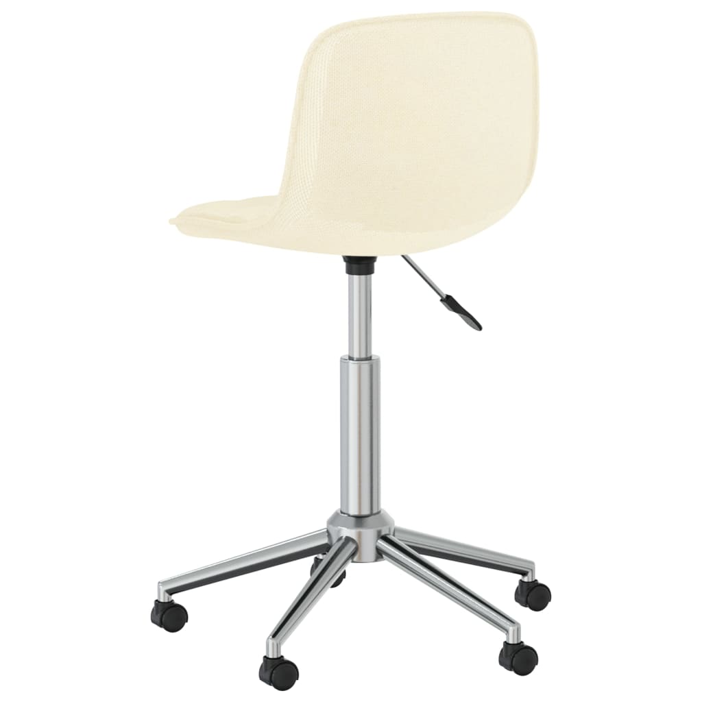 vidaXL Cadeira de jantar giratória tecido cor creme