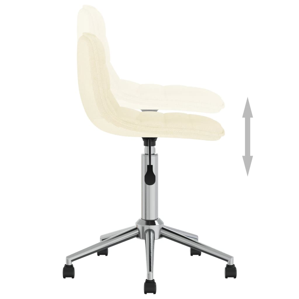 vidaXL Cadeira de jantar giratória tecido cor creme