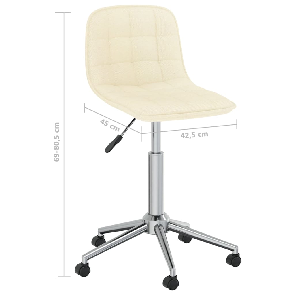 vidaXL Cadeira de jantar giratória tecido cor creme