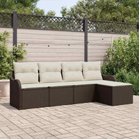 vidaXL Conjunto de Sofá de Jardim Preto vime PE