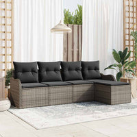 vidaXL Conjunto de Sofá de Jardim Preto vime PE