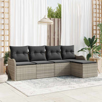 vidaXL Conjunto de Sofá de Jardim Preto vime PE