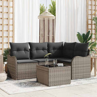 vidaXL Conjunto de Sofá de Jardim 4 pcs Preto vime PE