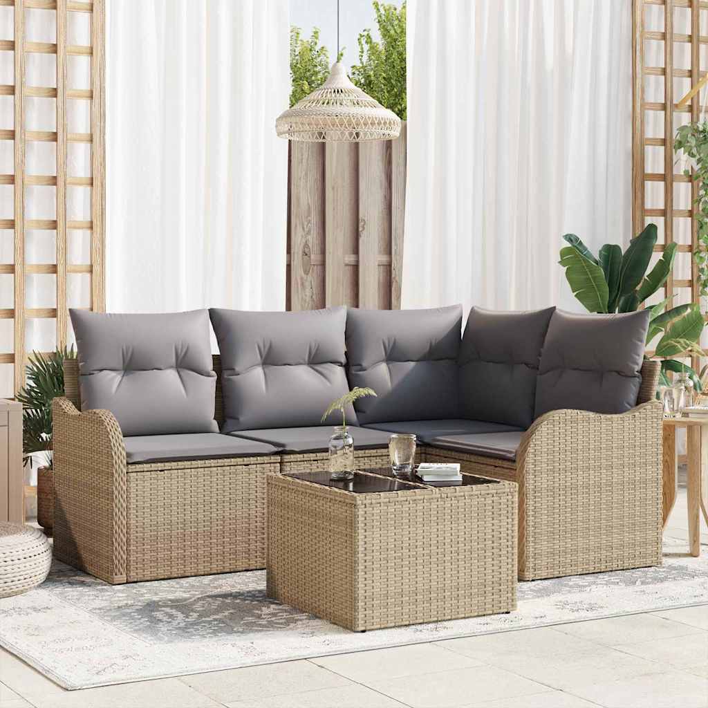 vidaXL Conjunto de Sofá de Jardim 4 pcs Preto vime PE