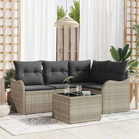 vidaXL Conjunto de Sofá de Jardim 4 pcs Preto vime PE