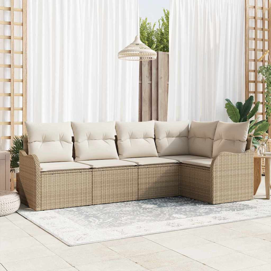vidaXL Conjunto de Sofá de Jardim Preto vime PE