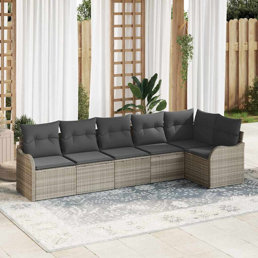 vidaXL Conjunto de Sofá de Jardim Preto vime PE
