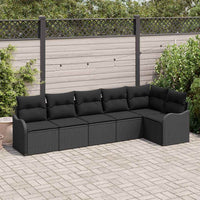 vidaXL Conjunto de Sofá de Jardim Preto vime PE