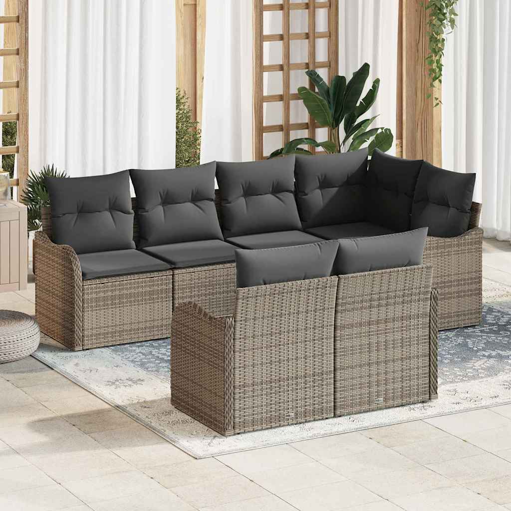 vidaXL Conjunto de Sofá de Jardim Preto vime PE