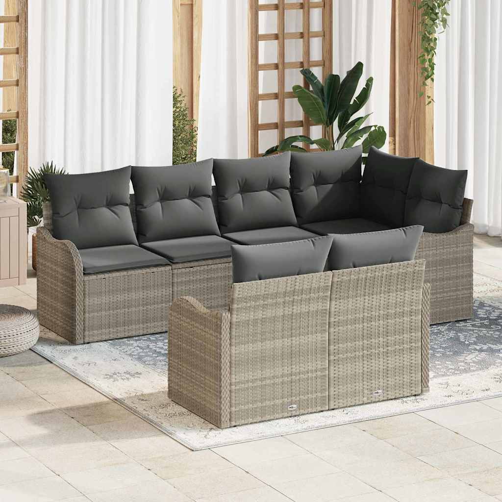 vidaXL Conjunto de Sofá de Jardim Preto vime PE