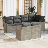 vidaXL Conjunto de Sofá de Jardim Preto vime PE