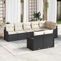 vidaXL Conjunto de Sofá de Jardim 8 pcs Preto vime PE