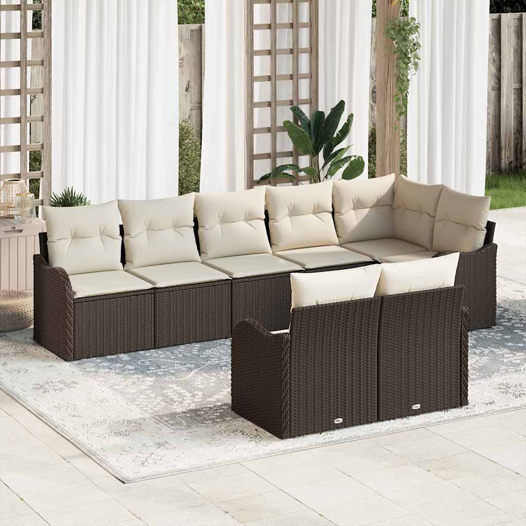 vidaXL Conjunto de Sofá de Jardim 8 pcs Preto vime PE