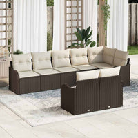 vidaXL Conjunto de Sofá de Jardim 8 pcs Preto vime PE