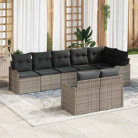 vidaXL Conjunto de Sofá de Jardim 8 pcs Preto vime PE