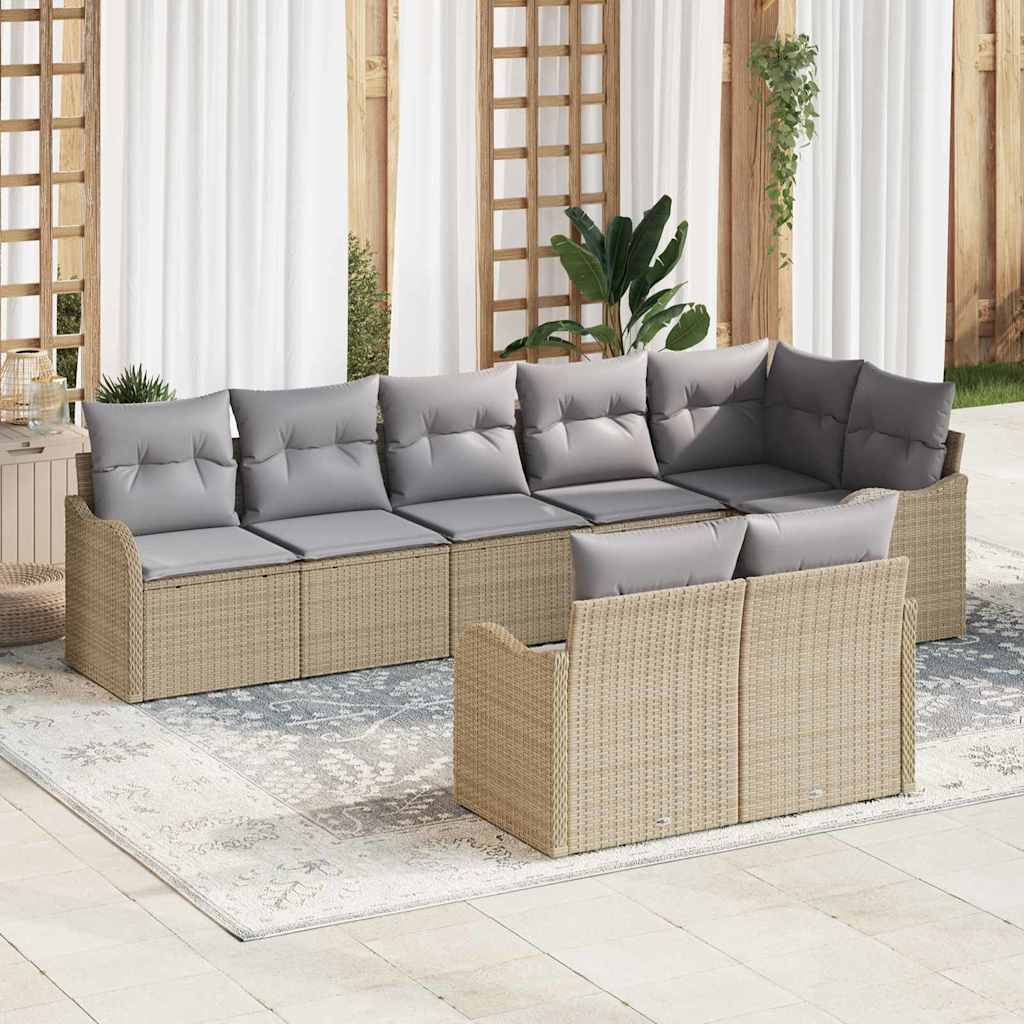 vidaXL Conjunto de Sofá de Jardim 8 pcs Preto vime PE