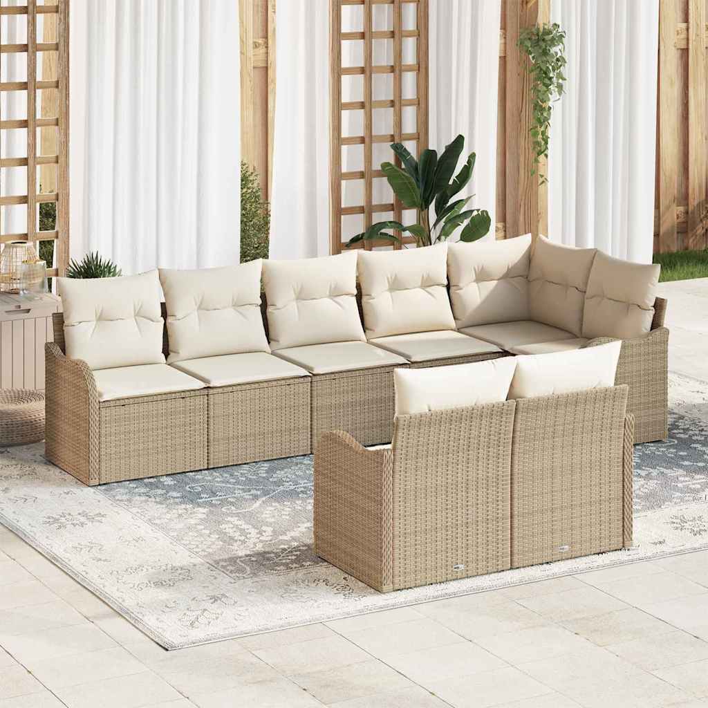 vidaXL Conjunto de Sofá de Jardim 8 pcs Preto vime PE