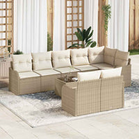 vidaXL Conjunto de Sofá de Jardim 8 pcs Preto vime PE