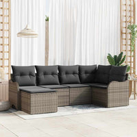 vidaXL Conjunto de Sofá de Jardim 6 pcs Preto vime PE
