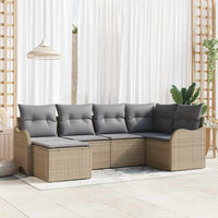 vidaXL Conjunto de Sofá de Jardim 6 pcs Preto vime PE