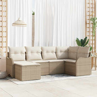 vidaXL Conjunto de Sofá de Jardim 6 pcs Preto vime PE