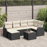 vidaXL Conjunto de Sofá de Jardim 6 pcs Preto vime PE