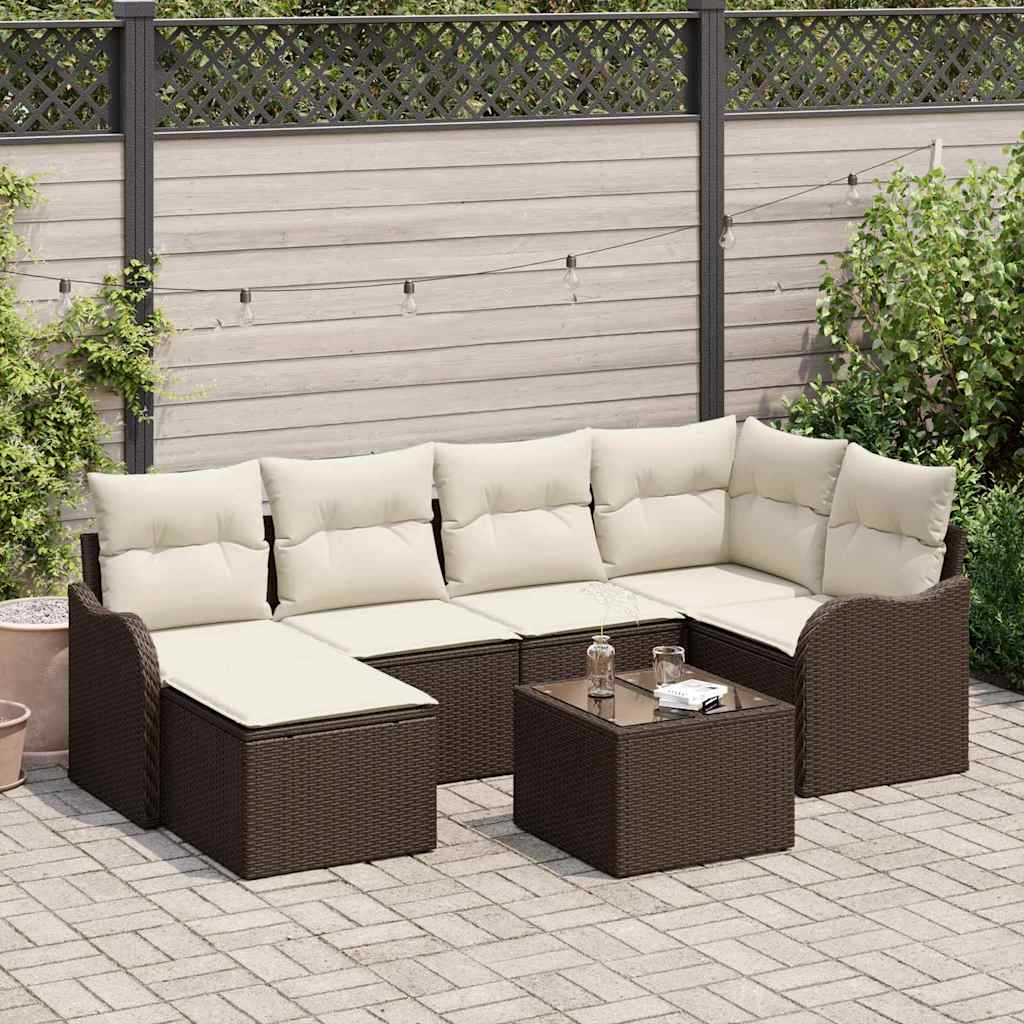 vidaXL Conjunto de Sofá de Jardim 6 pcs Preto vime PE