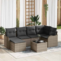 vidaXL Conjunto de Sofá de Jardim 6 pcs Preto vime PE
