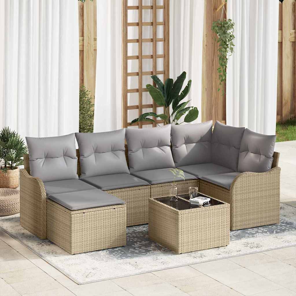 vidaXL Conjunto de Sofá de Jardim 6 pcs Preto vime PE