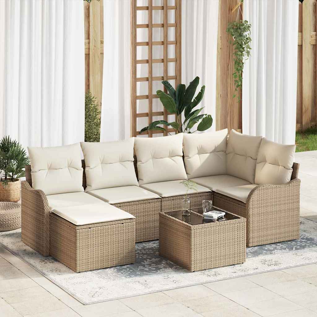 vidaXL Conjunto de Sofá de Jardim 6 pcs Preto vime PE
