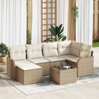 vidaXL Conjunto de Sofá de Jardim 6 pcs Preto vime PE