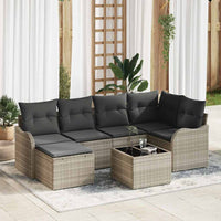 vidaXL Conjunto de Sofá de Jardim 6 pcs Preto vime PE
