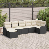 vidaXL Conjunto de Sofá de Jardim Preto vime PE