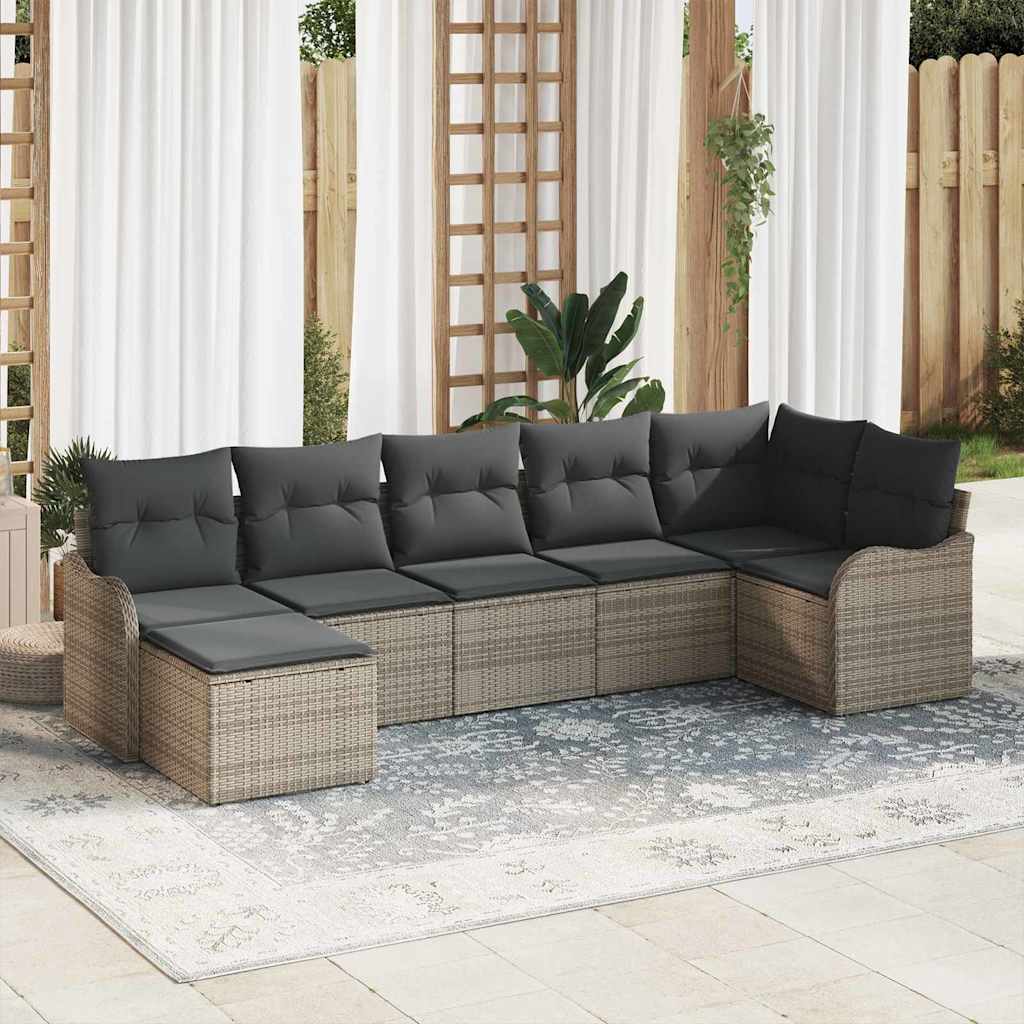 vidaXL Conjunto de Sofá de Jardim Preto vime PE